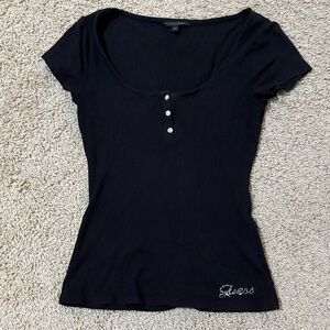 Guess Women's Black Short Sleeve Top